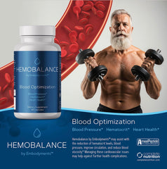 Complete Nutrition HemoBalance packaging display highlighting 60 capsules.