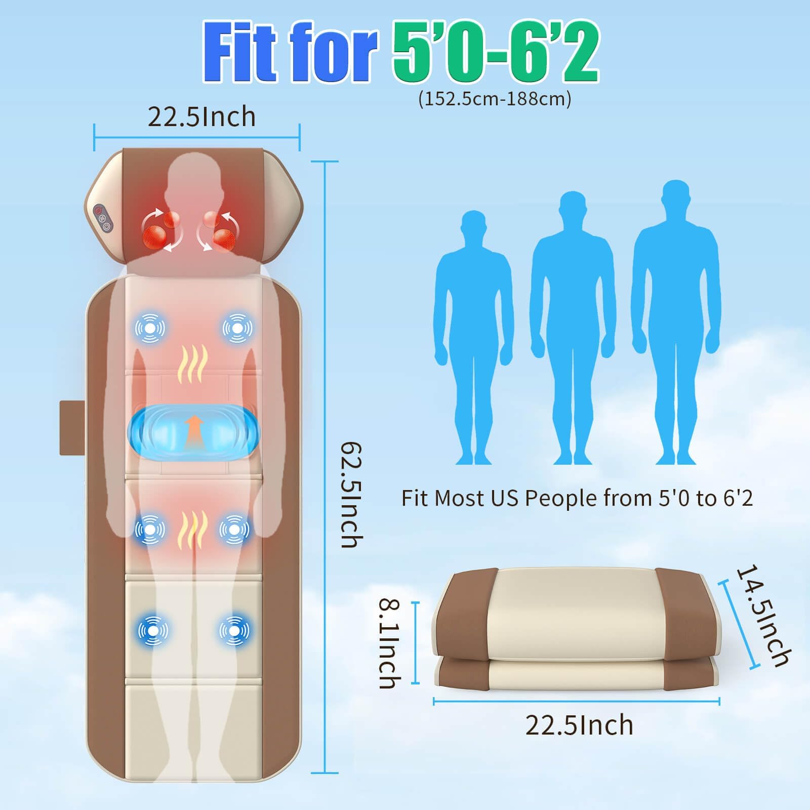 Comrelax 5-in-1 Massaging Mat soft cotton cover for durable comfort