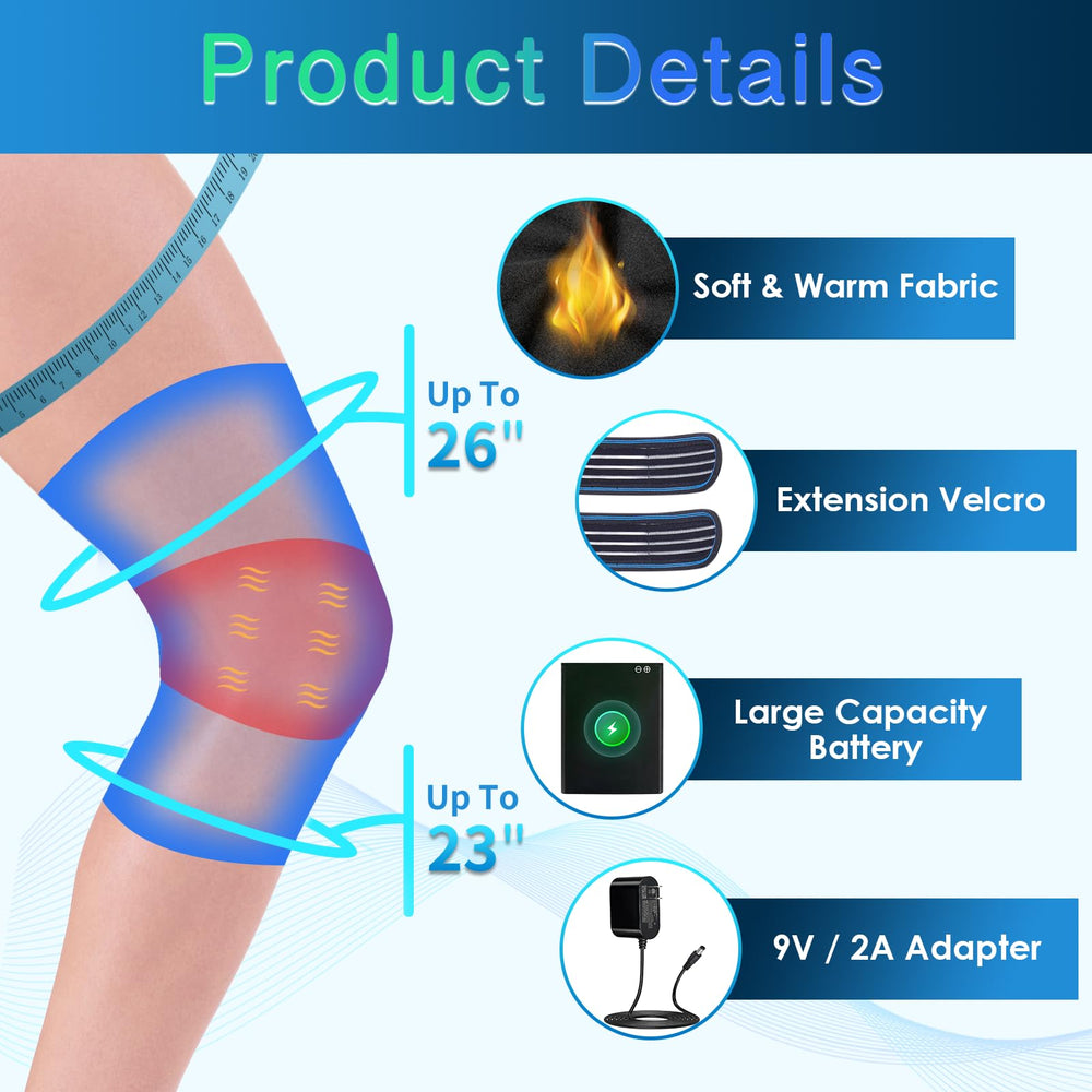 Adjustable velcro straps fit knees from 10 to 26 inches