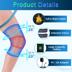 Adjustable velcro straps fit knees from 10 to 26 inches