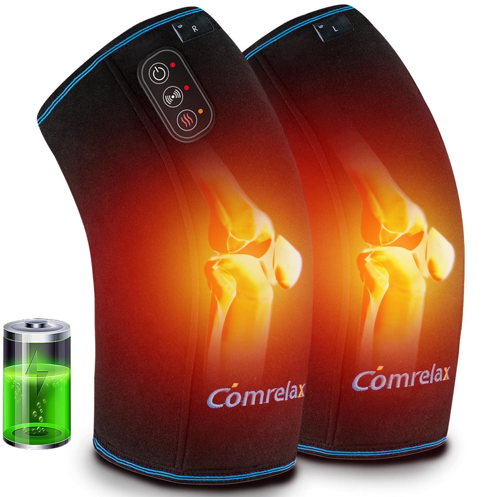 Comrelax cordless knee massager with battery for on-the-go relief