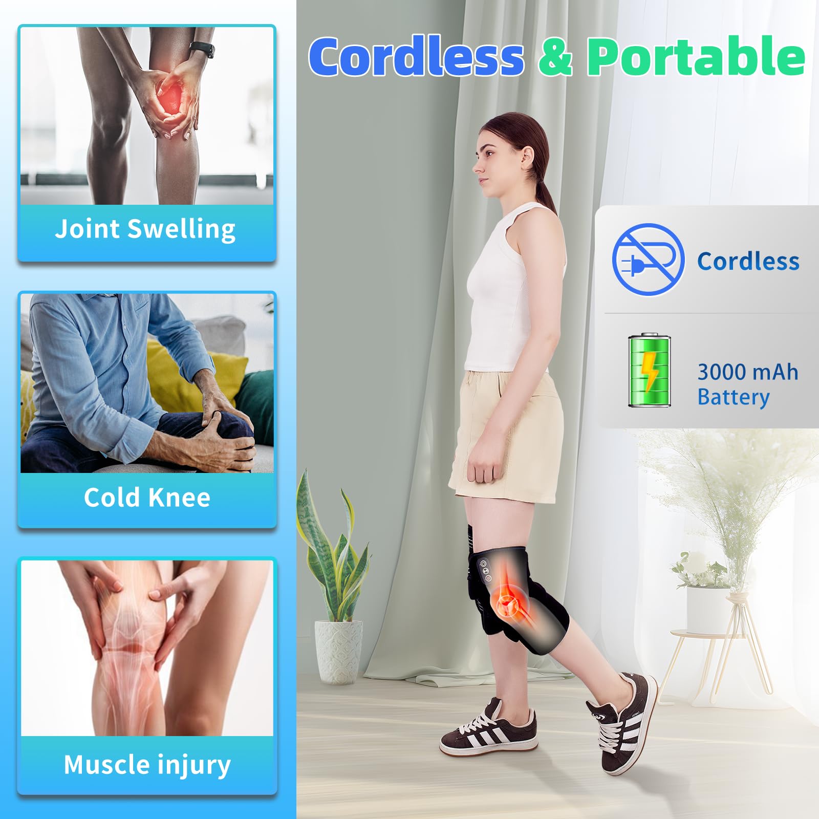 Comrelax knee massager heat settings for personalized warmth during recovery