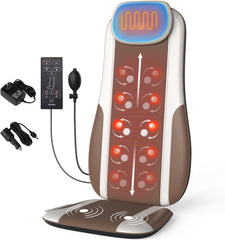Comrelax Shiatsu Back Massager with Heat showing four rotating nodes for deep kneading