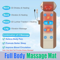 Comrelax Shiatsu Full Body Massage Mat back area showing heating pads