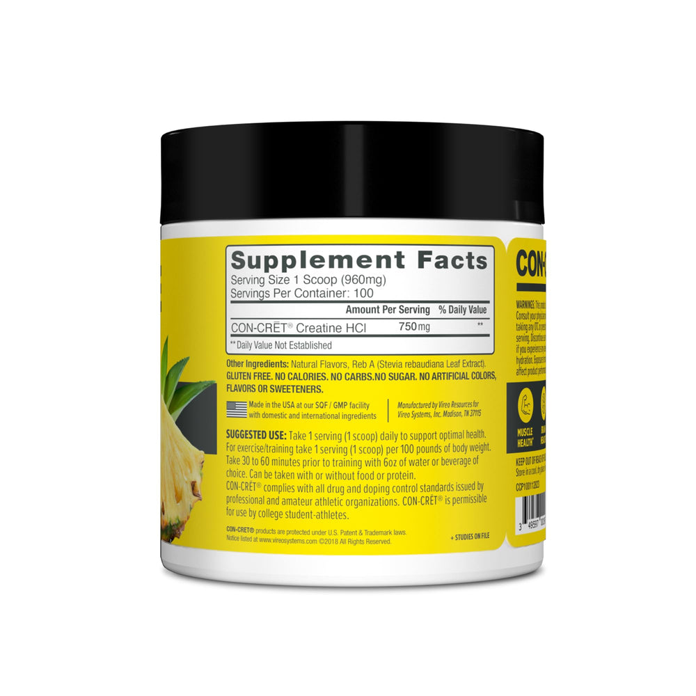 Athlete pre-workout scene using CON-CRET Creatine HCl for enhanced energy.