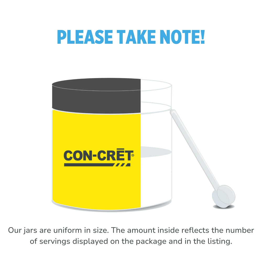 Close-up of NSF seal on CON-CRET bottle for trusted quality.