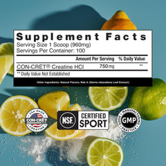 CON-CRET Creatine HCl mixing into a shaker ensures quick solubility and smooth texture.