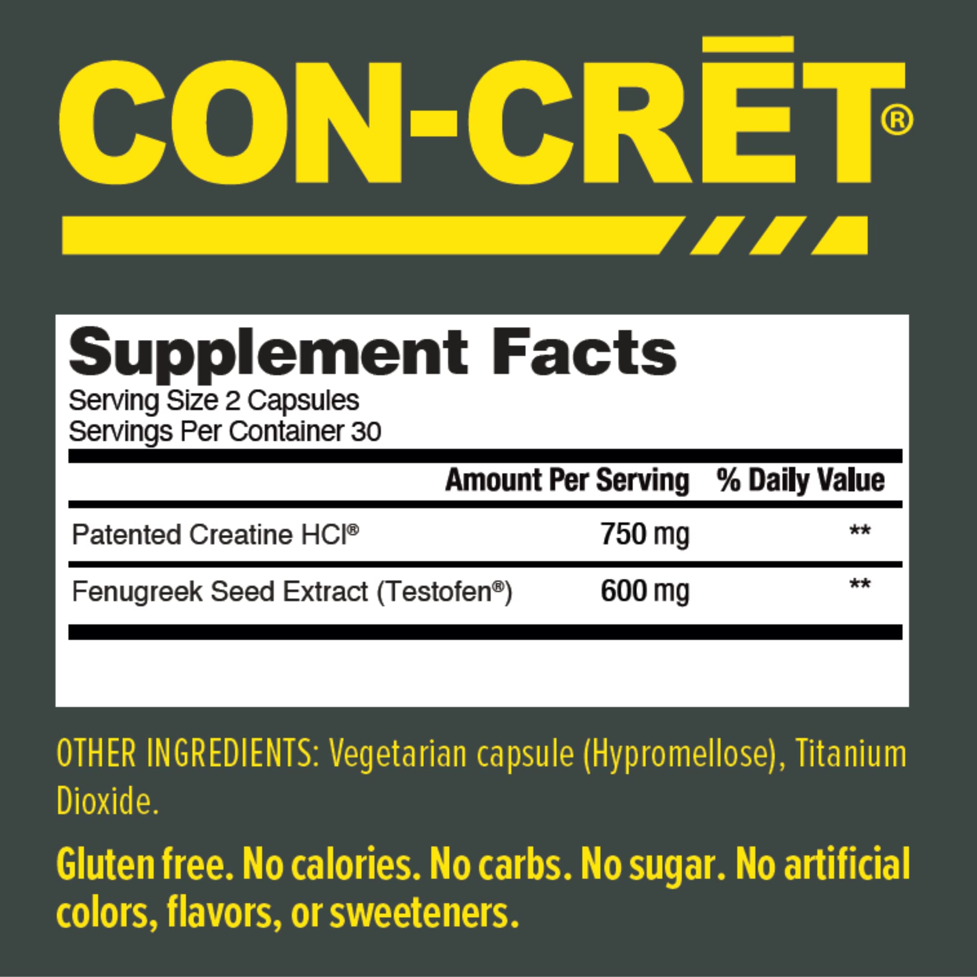 CON-CRET Testofen box open illustrating ready-to-use supplement for athletes