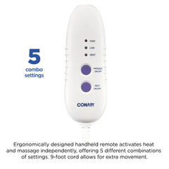Conair Comfort pad wrapped around shoulder demonstrates secure placement.