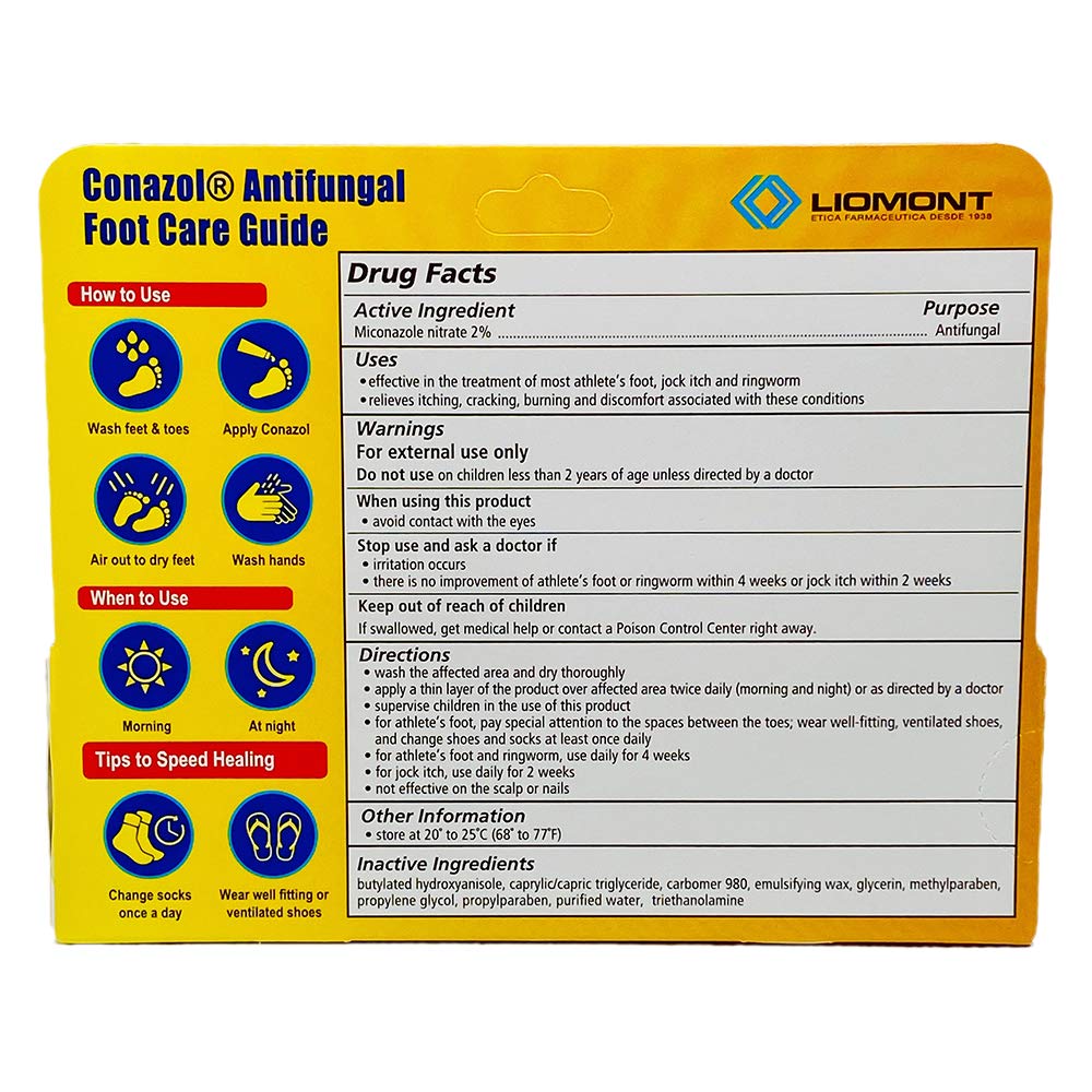 Conazol cream being applied on skin shows easy, convenient use.