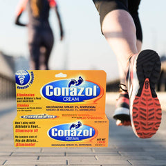 Conazol cream texture closeup suggests a smooth, quick absorbing formula.