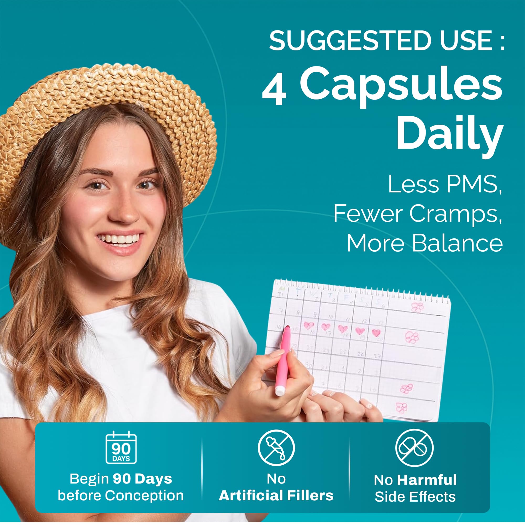 Ginger extract capsule in Conceive Plus supports overall menstrual wellness.