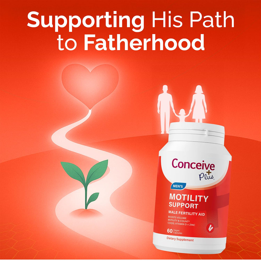 CONCEIVE PLUS Motility with glass of water demonstrates easy daily intake