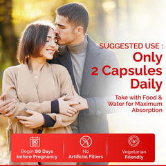 CONCEIVE PLUS Motility capsules on white background rich in nutrients for sperm health