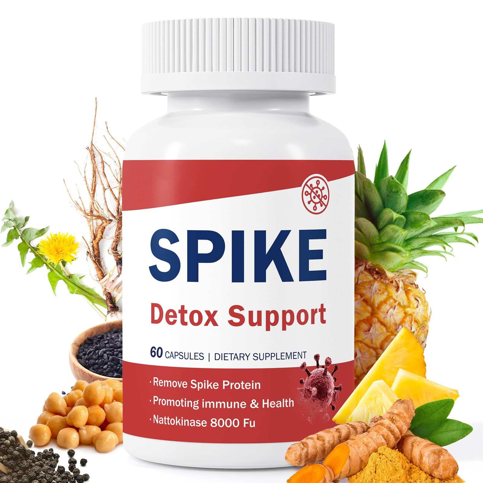 Conception for Her Spike Detox bottle front promotes balanced wellness with a detox-focused capsule.