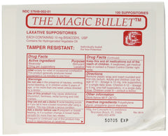 Concepts in Confidence Magic Bullet suppository box showing compact packaging for at-home use.