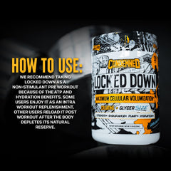 CONDEMNED Labz Locked Down scoop on tub for easy dosing.