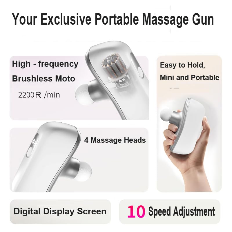 CondGood mini massage gun includes four interchangeable heads for tailored relief.