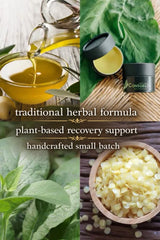 Consuelda Comfrey Salve application-shoulder shows quick soothing after strain.