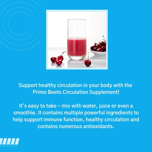 Primo Beets jar highlighting convenient, caffeine-free energy support