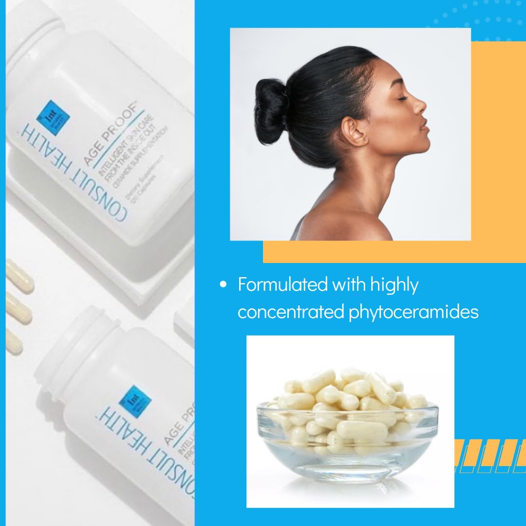 Consult Health Age Proof packaging close-up highlights ceramide and hyaluronic acid