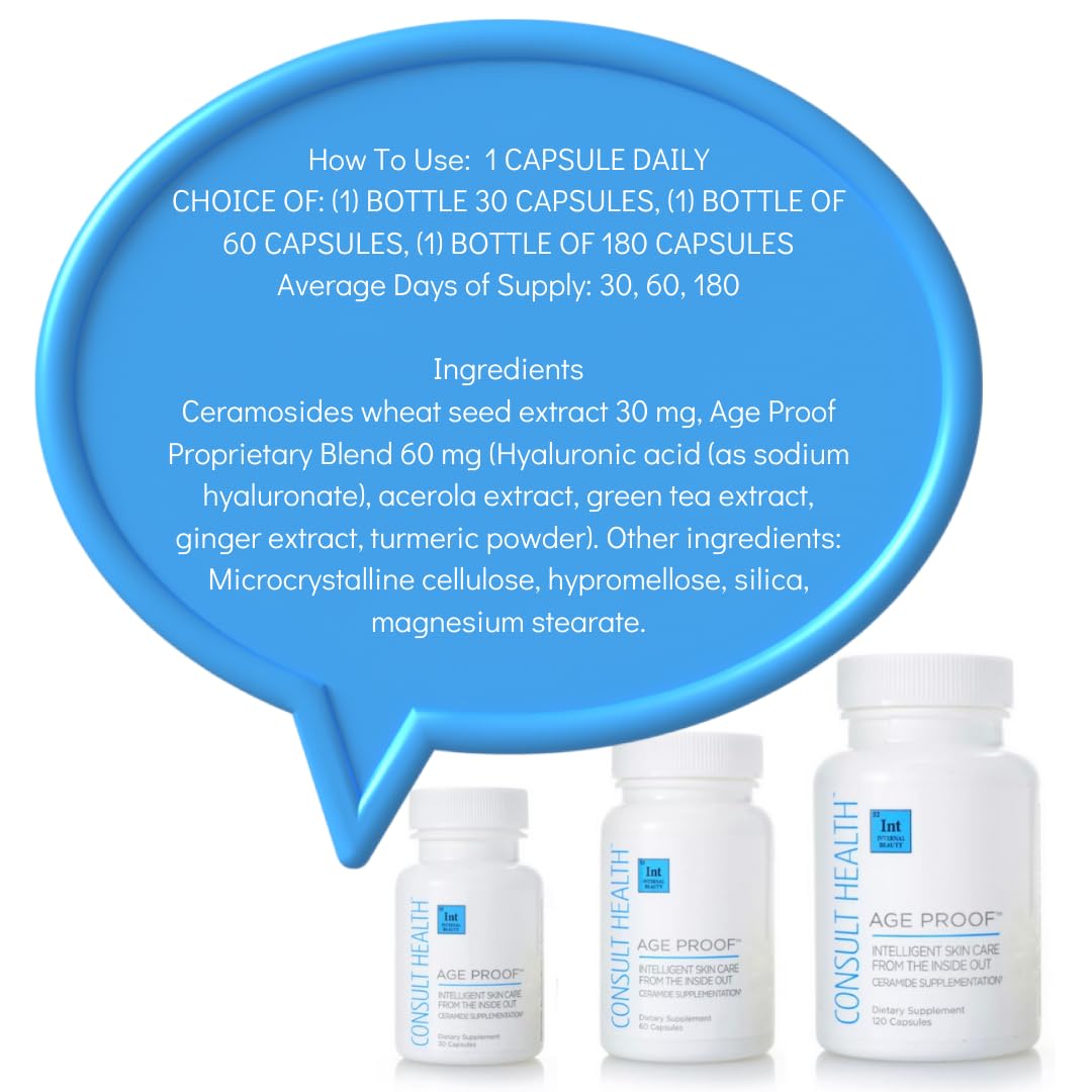 Consult Health Age Proof ceramide content graphic communicates skin support