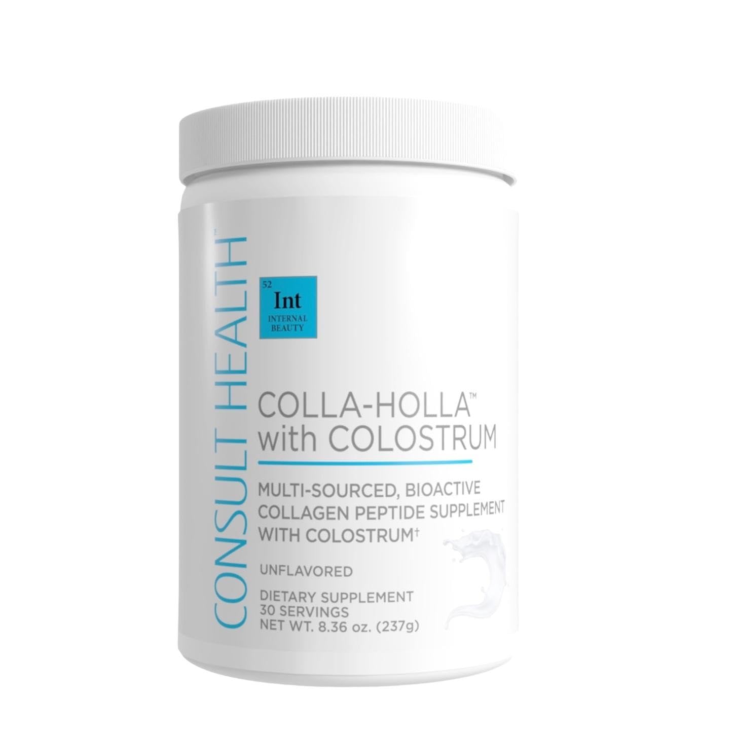 Consult Health Colla-Holla vanilla powder scoop for easy daily mixing and beauty support