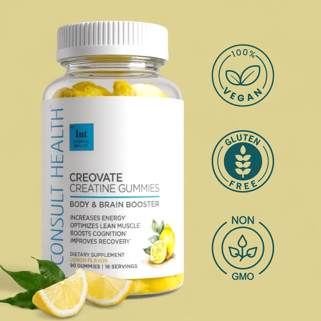 Consult Health Creovate zero sugar gummies sweetened with stevia