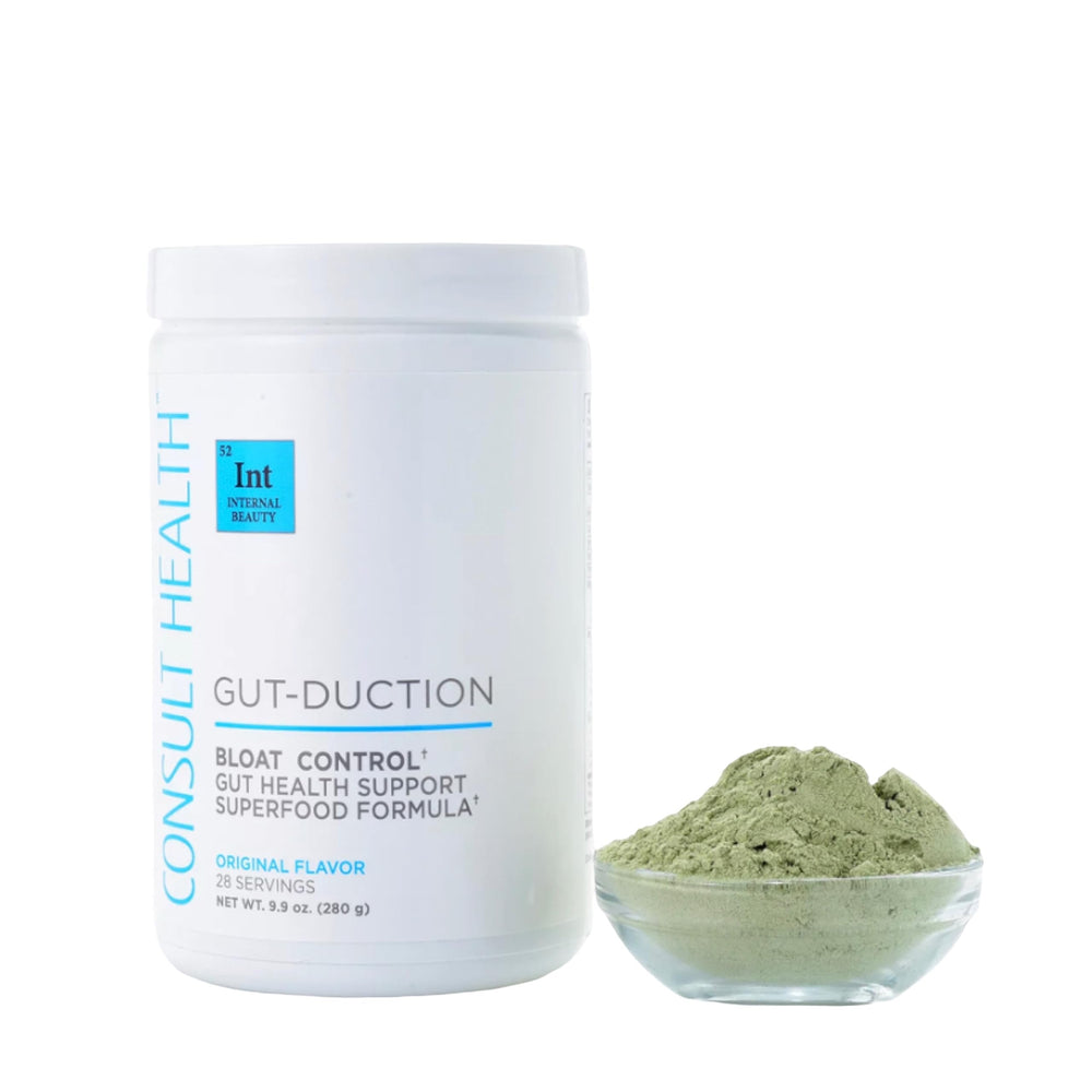 Consult Health Gut-Duction Bloat bottle front for daily gut support.