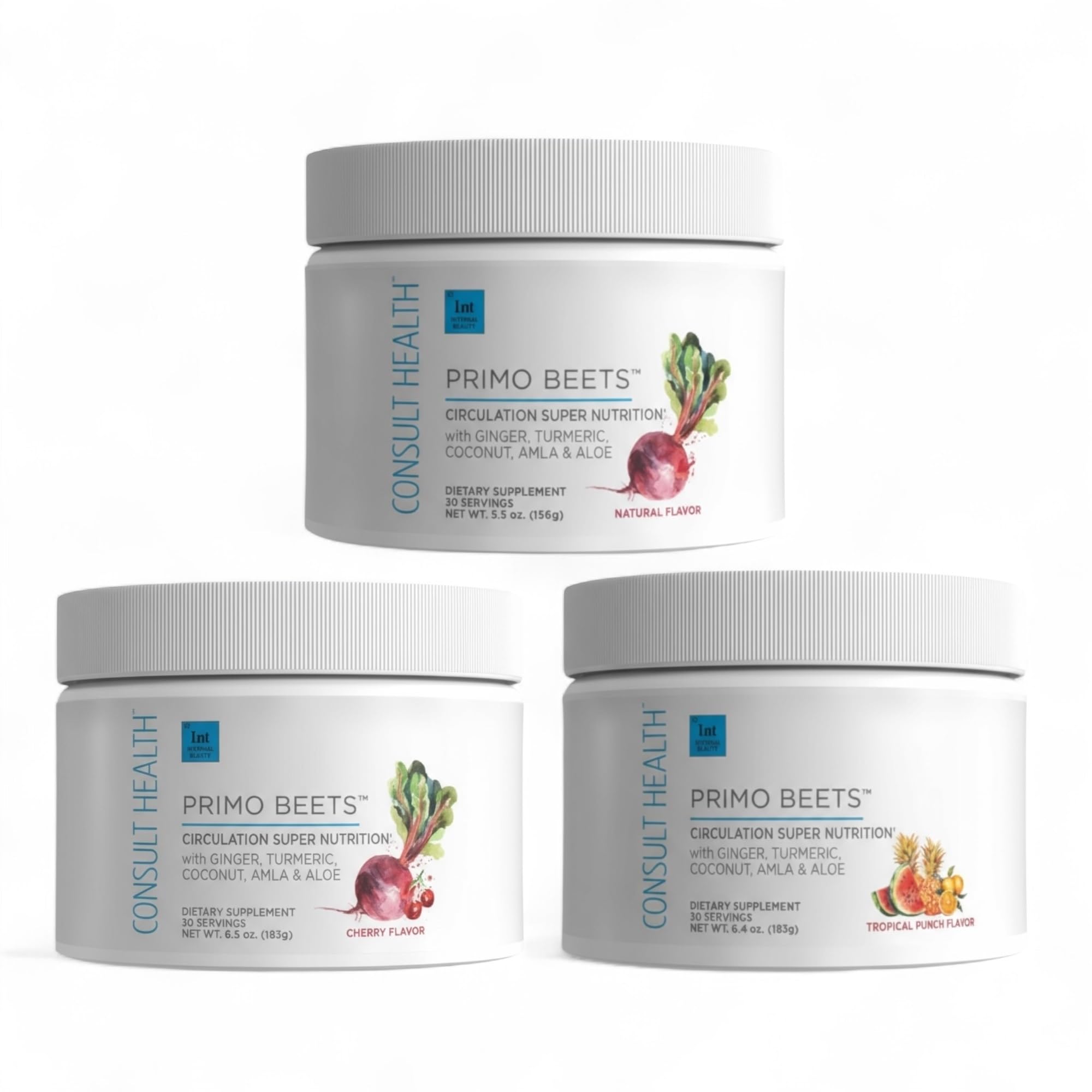 Consult Health Primo Beets cherry bottle shows a flavorful daily circulation support option