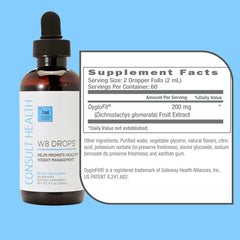 Consult Health W8 Drops droppers for twice-daily dosing.