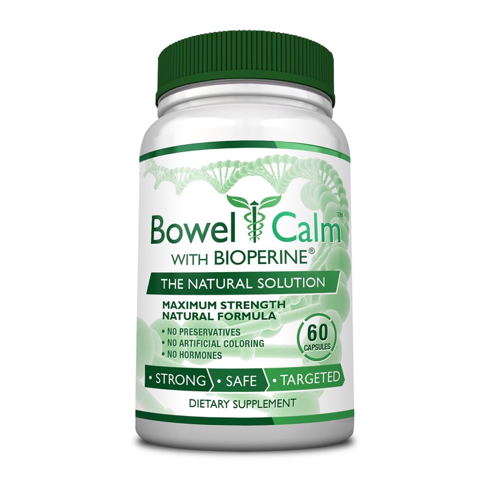 Consumer Health Bowel Calm bottle with tablets offers gentle digestive support.