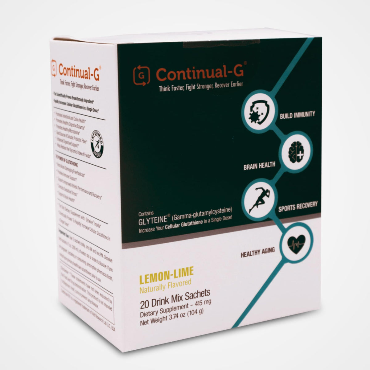 CONTINUAL-G bottle front signals daily immune support potential.