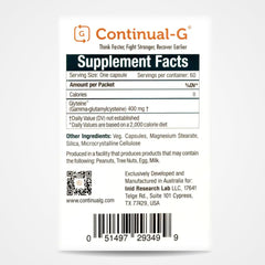 Continual-G Glyteine label view emphasizing liver detox support.