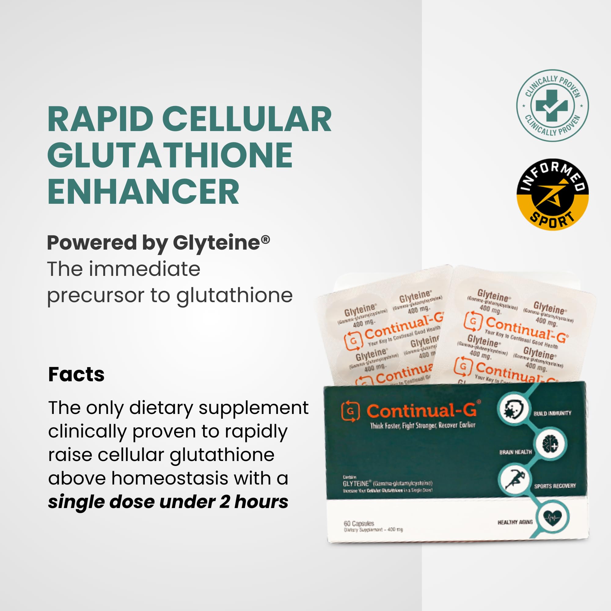 Continual-G Glyteine two capsules serving for daily regimen.