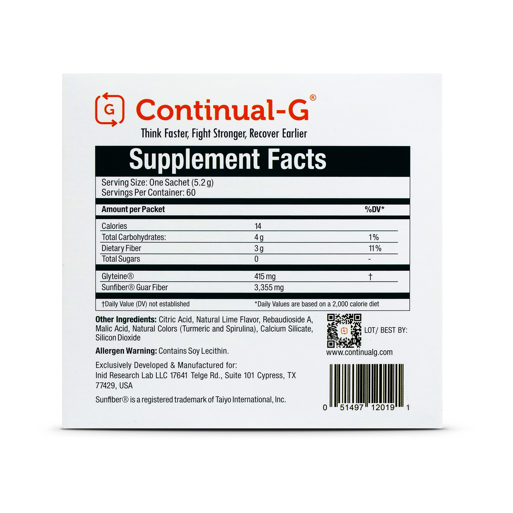 CONTINUAL-G pack of sachets on a table suggests convenient daily use.