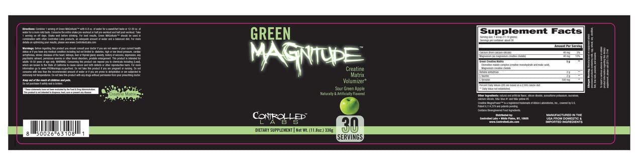 Green MAGnitude product displayed on a sports nutrition shelf