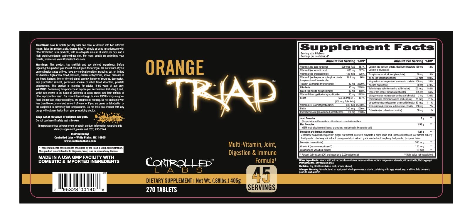 CONTROLLED LABS Orange Triad immune support icon, hints at daily resilience.