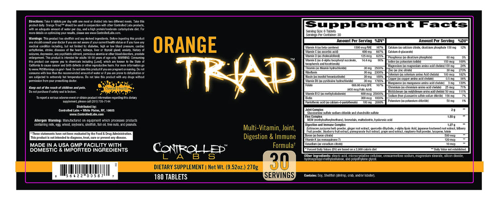CONTROLLED LABS Orange Triad promotional imagery emphasizing immune support.