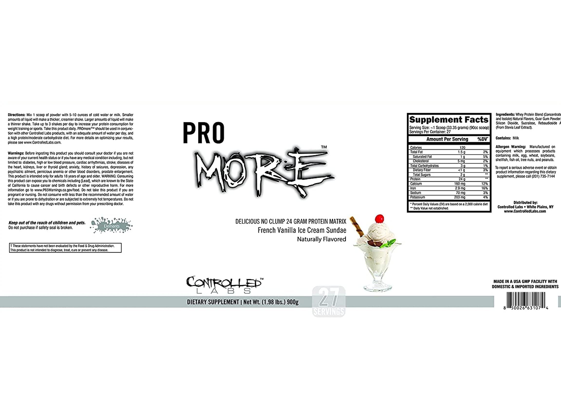 CONTROLLED LABS PROMORE packaging highlights premium, sugar-free formulation.