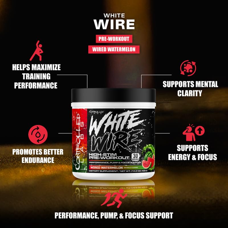 CONTROLLED LABS White Wire glass-preworkout-drink ready to energize training.