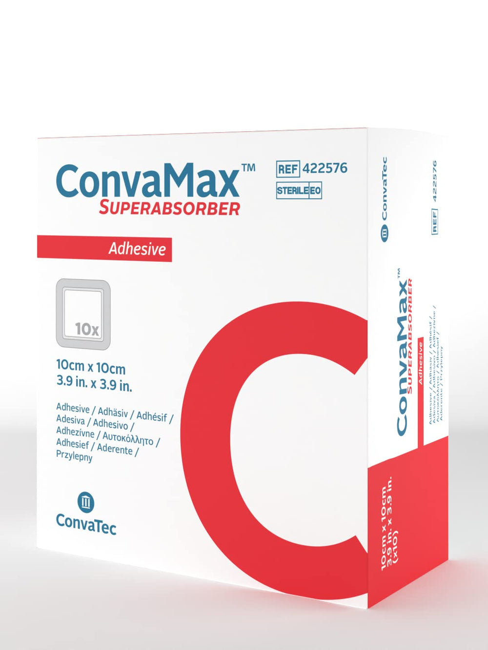 ConvaMax adhesive dressing 4x4 showing secure adhesion and high absorption for exudating wounds