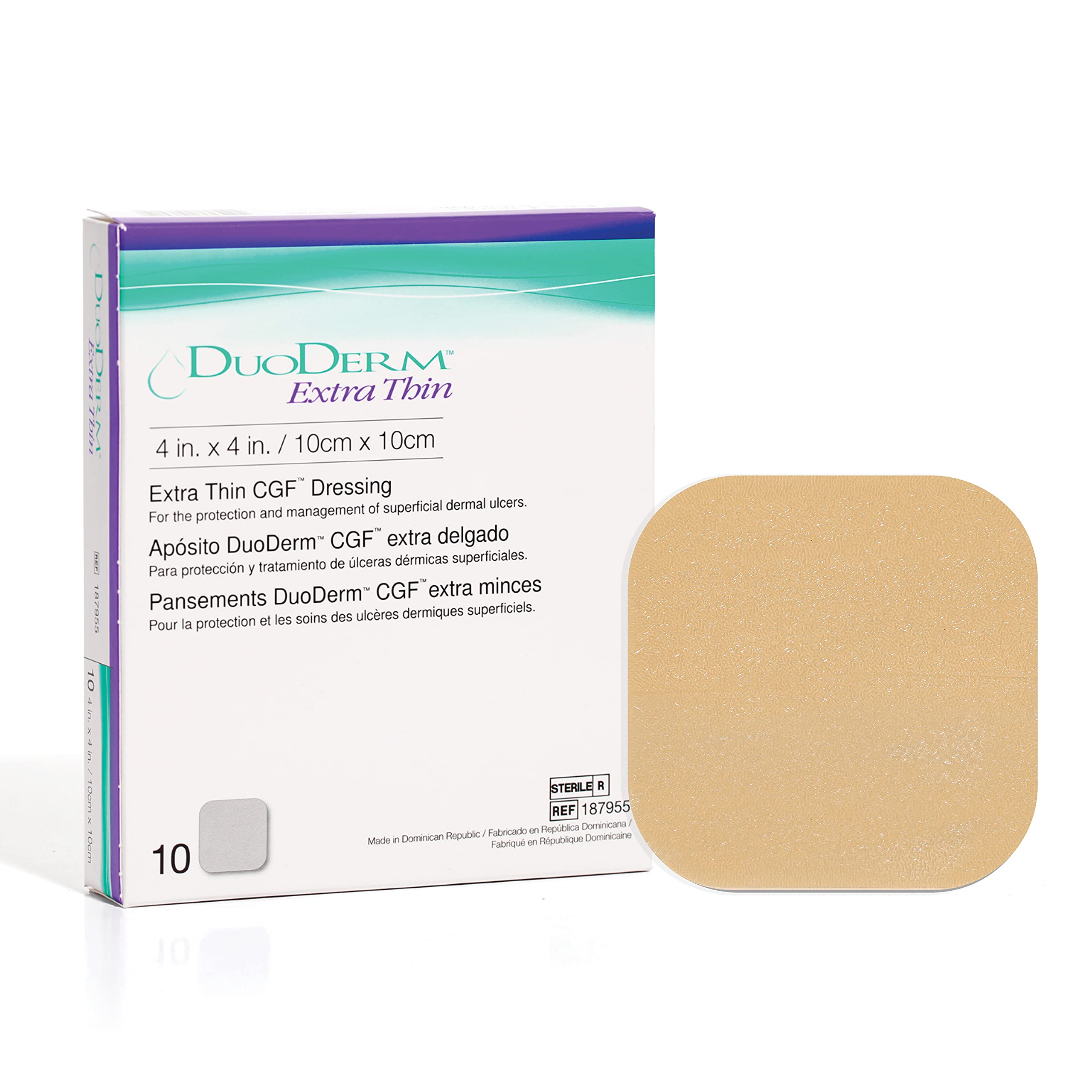 Convatec DuoDERM extra-thin box packaging for easy storage.