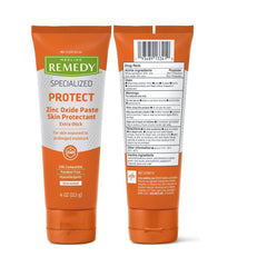 Applying ConvaTec Remedy paste to affected skin for moisture protection.