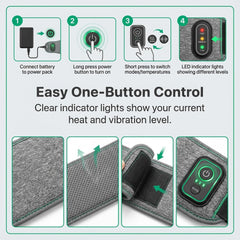COOLOGIN vibration modes provide soothing massage alongside heat for targeted relief