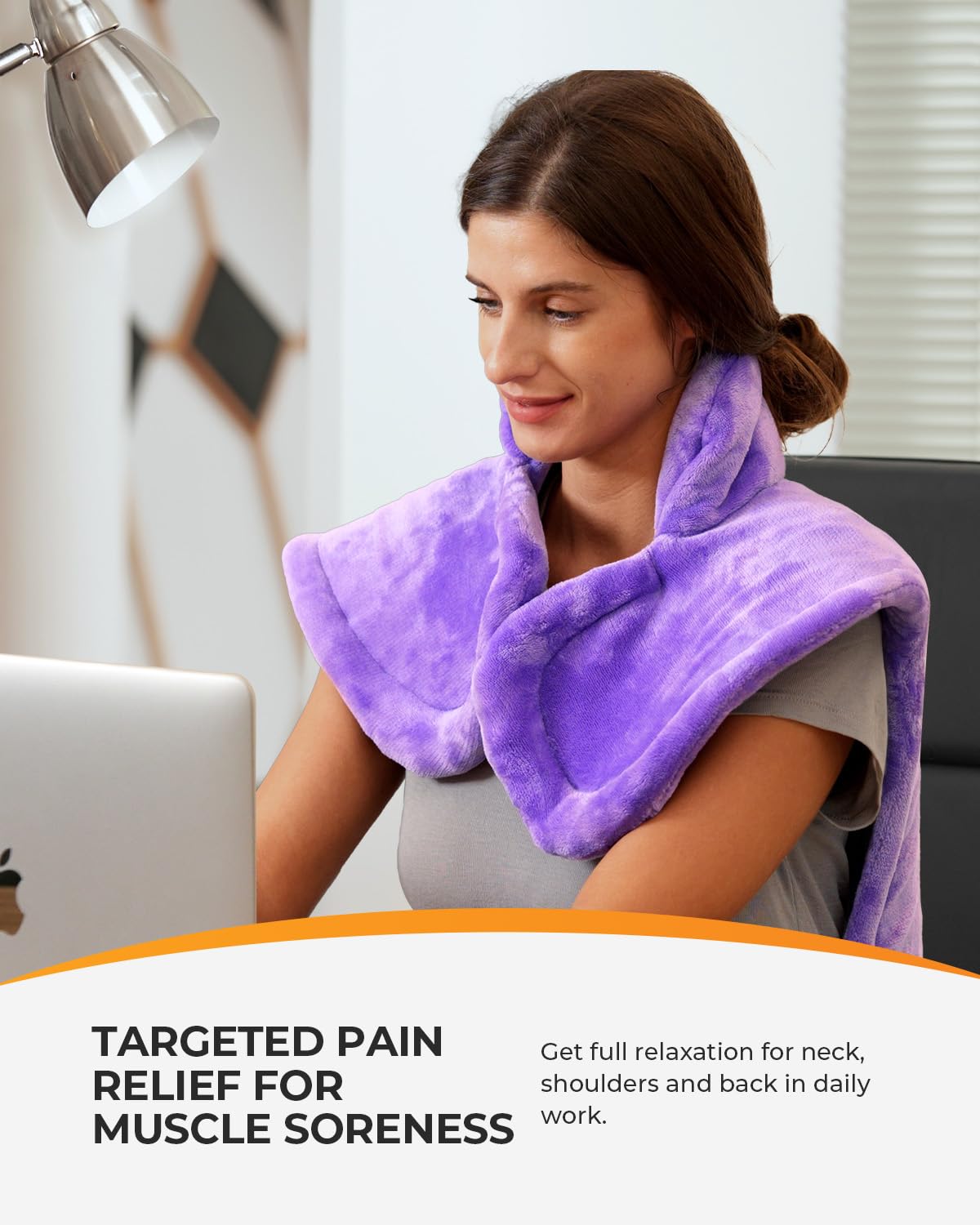 CooCoCo back heating pad with secure closures for a snug wearable fit