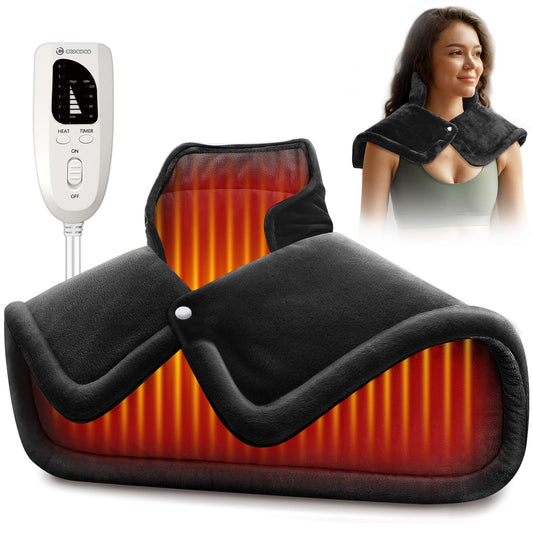CooCoCo neck and shoulders heating pad in use for targeted warmth