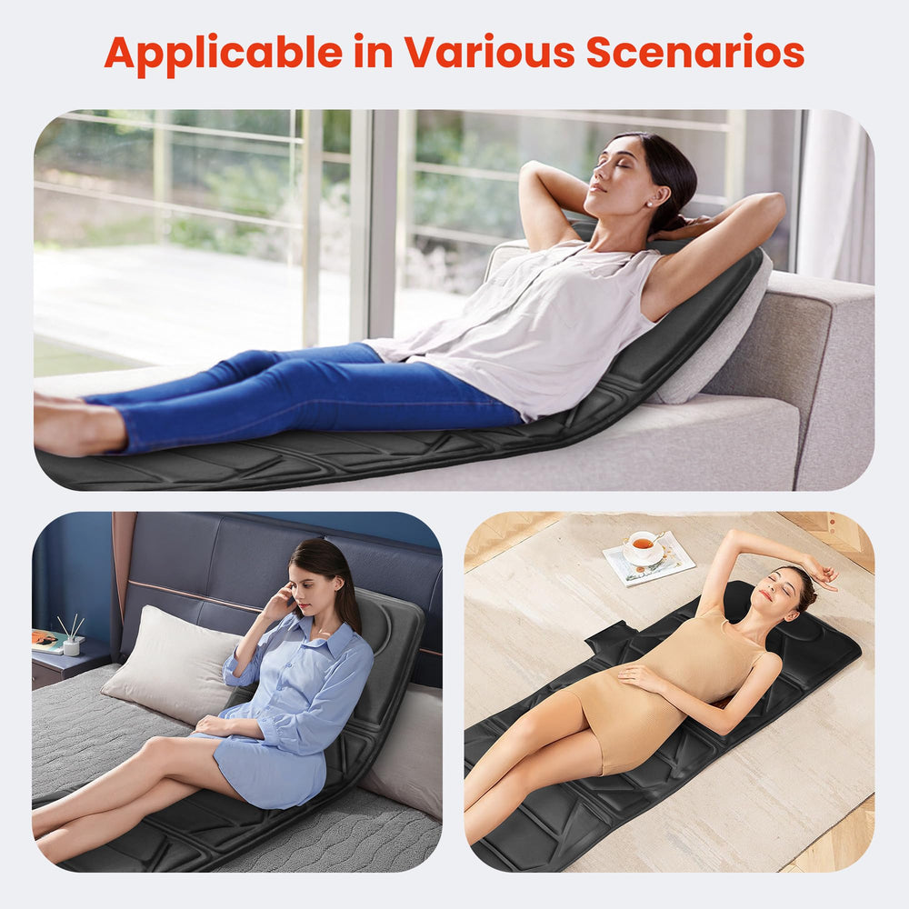 CooCoCo Massage Mat demonstrates full-body coverage for comprehensive relief.