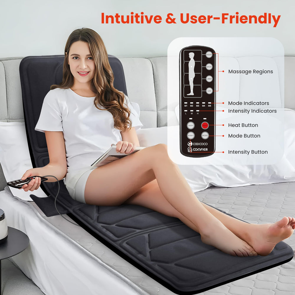 CooCoCo Massage Mat used on sofa for convenient home use.
