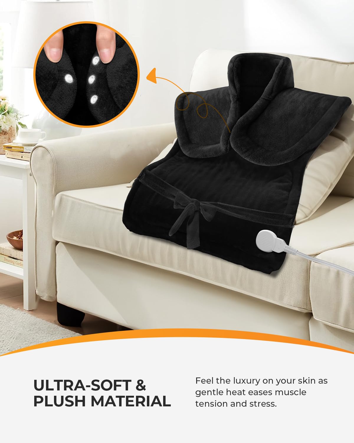 CooCoCo ETL-certified heating pad with built-in safety features.